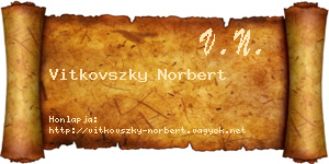 Vitkovszky Norbert névjegykártya