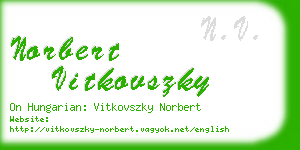 norbert vitkovszky business card